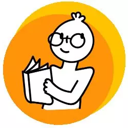 Smarty, the Master POA student character, reading the Study Guide