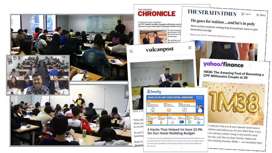 A collection of media mentions featuring Caleb's accounting education work